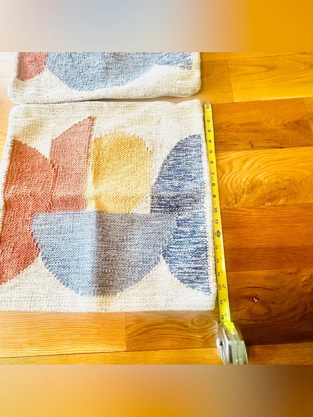 Geometric Textured Color-Block Accent Cushion Covers w/Zipper Opening